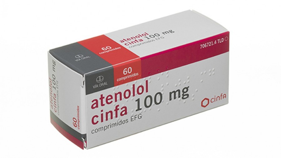 ATENOLOL CINFA 100 mg COMPRIMIDOS EFG , 60 comprimidos fotografía del envase.