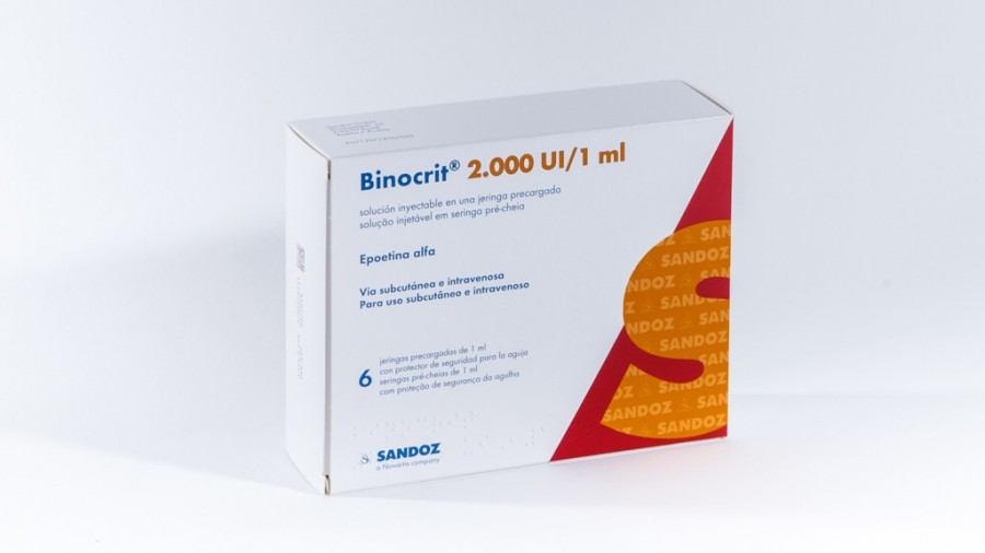 BINOCRIT, 2000 UI/1 ml, SOLUCION INYECTABLE EN UNA JERINGA PRECARGADA, 6 jeringas precargadas de 1 ml con protector de seguridad para la aguja fotografía del envase.