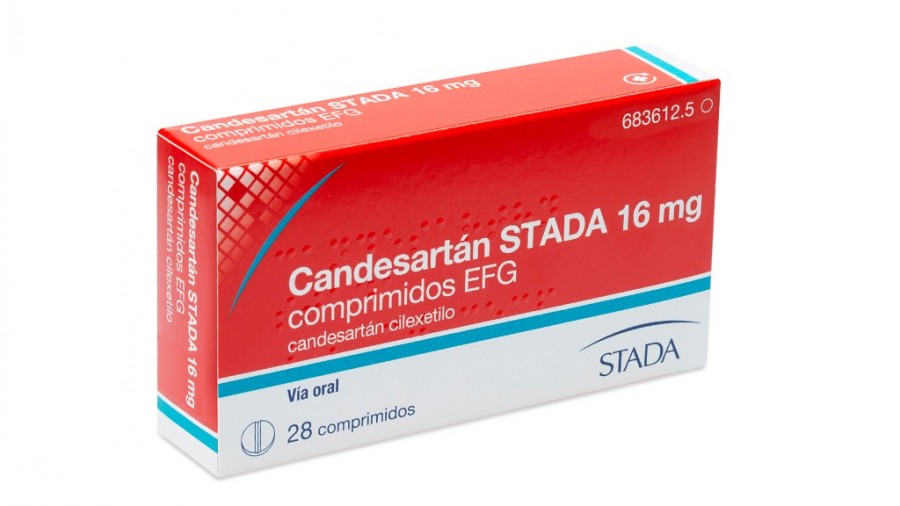 CANDESARTAN STADA 16 mg COMPRIMIDOS EFG, 28 comprimidos fotografía del envase.