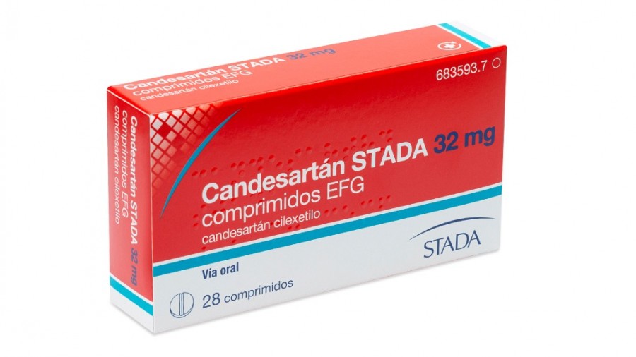 CANDESARTAN STADA 32 mg COMPRIMIDOS EFG , 28 comprimidos fotografía del envase.