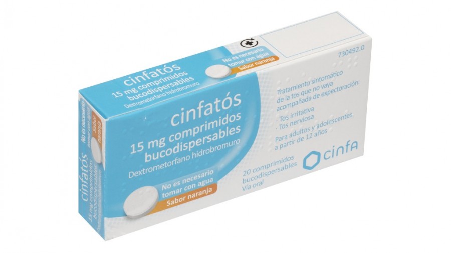 CINFATOS 15 MG COMPRIMIDOS BUCODISPERSABLES , 20 comprimidos (PVC-PVDC/Al) fotografía del envase.
