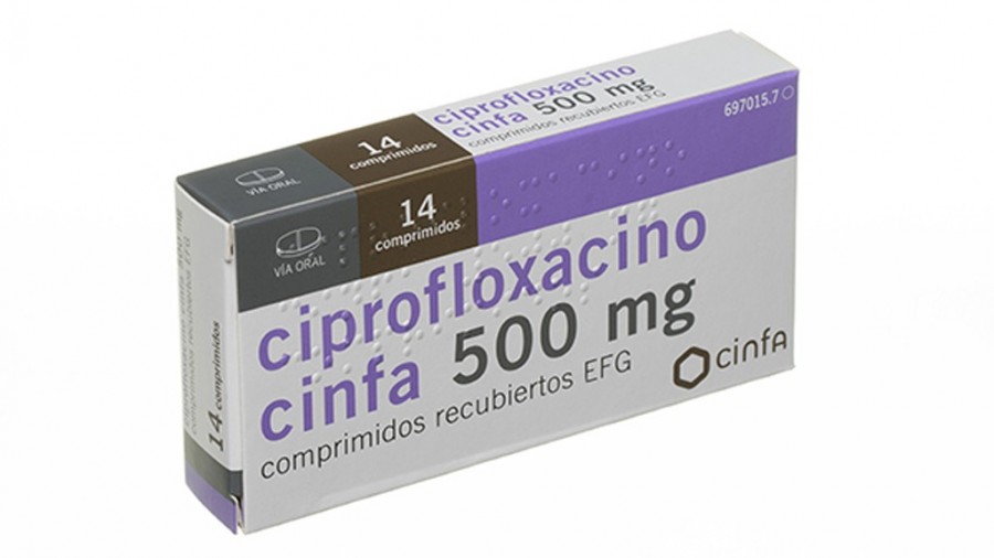 CIPROFLOXACINO CINFA 500 MG COMPRIMIDOS RECUBIERTOS EFG , 14 comprimidos fotografía del envase.