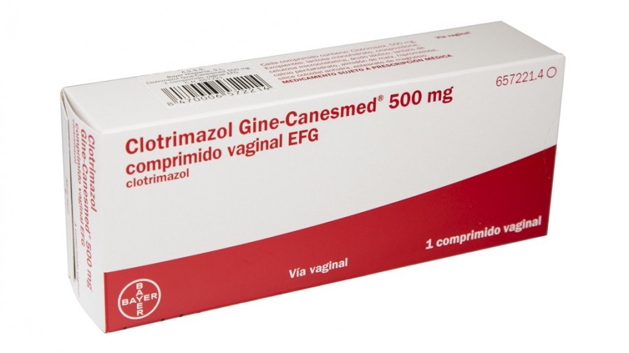 CLOTRIMAZOL GINE-CANESMED 500 MG COMPRIMIDO VAGINAL EFG , 1 comprimido fotografía del envase.