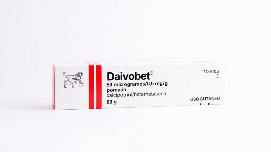 DAIVOBET  50 microgramos/ 0,5 mg/g POMADA , 1 tubo de 60 g fotografía del envase.