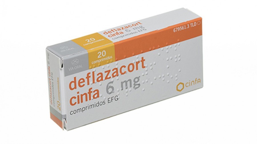 DEFLAZACORT CINFA 6 mg COMPRIMIDOS EFG, 20 comprimidos fotografía del envase.