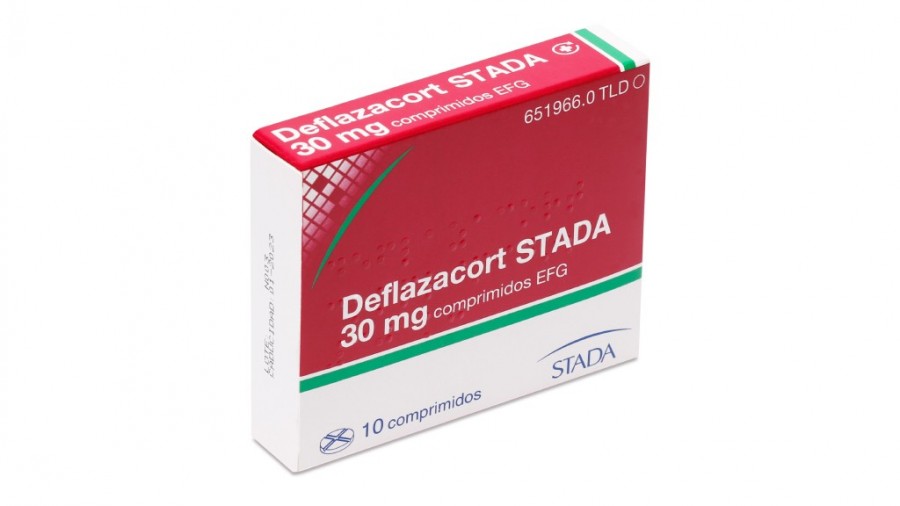 DEFLAZACORT STADA 30 mg COMPRIMIDOS EFG , 10 comprimidos fotografía del envase.