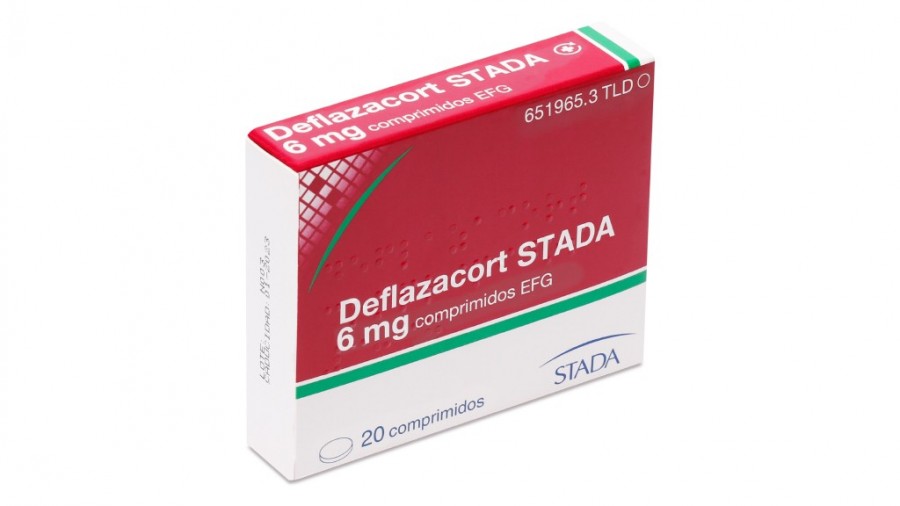 DEFLAZACORT STADA 6 mg COMPRIMIDOS EFG , 20 comprimidos fotografía del envase.
