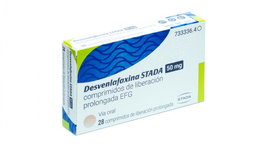 DESVENLAFAXINA STADA 50 MG COMPRIMIDOS DE LIBERACION PROLONGADA EFG, 28 comprimidos (Al/PVC/PE/PVDC) fotografía del envase.