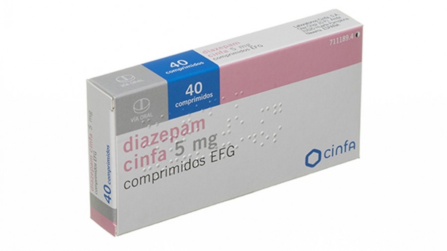 DIAZEPAM CINFA 5 MG COMPRIMIDOS EFG, 40 comprimidos fotografía del envase.