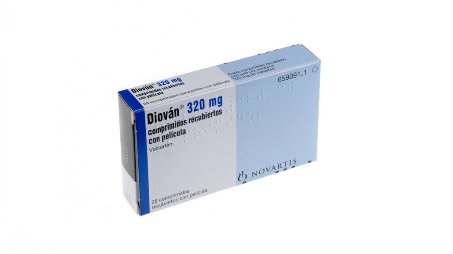 DIOVAN 320 mg COMPRIMIDOS RECUBIERTOS CON PELICULA , 28 comprimidos fotografía del envase.