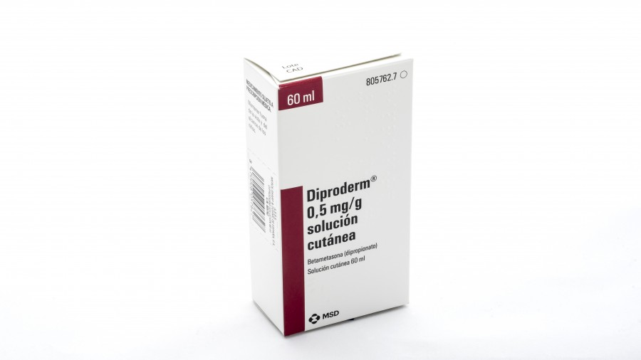 DIPRODERM 0,5 mg/g SOLUCION CUTANEA , 1 frasco de 60 ml. Precio 2.93€.