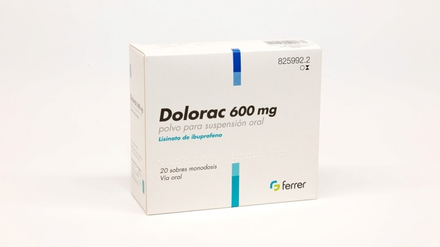 DOLORAC 600 mg POLVO PARA SUSPENSION ORAL, 40 sobres fotografía del envase.