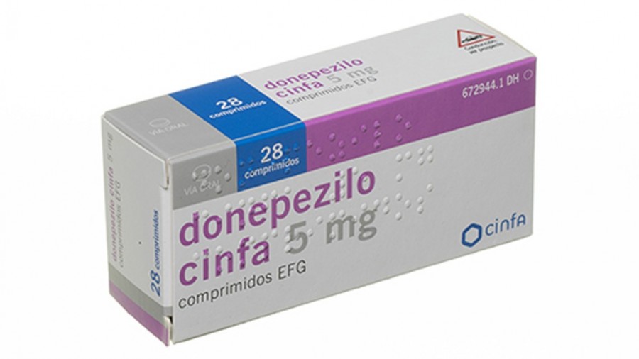 DONEPEZILO CINFA 5 mg COMPRIMIDOS EFG, 28 comprimidos fotografía del envase.