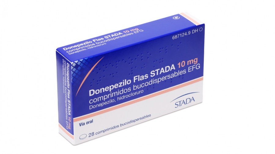 DONEPEZILO FLAS STADA 10 mg COMPRIMIDOS BUCODISPERSABLES EFG, 28 comprimidos fotografía del envase.