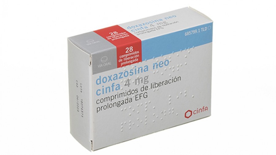 DOXAZOSINA NEO CINFA 4 MG COMPRIMIDOS DE LIBERACIÓN PROLONGADA EFG , 28 comprimidos fotografía del envase.