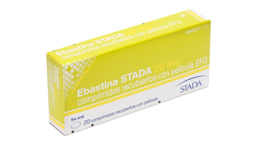 EBASTINA STADA 20 mg COMPRIMIDOS RECUBIERTOS CON PELICULA EFG, 20 comprimidos fotografía del envase.