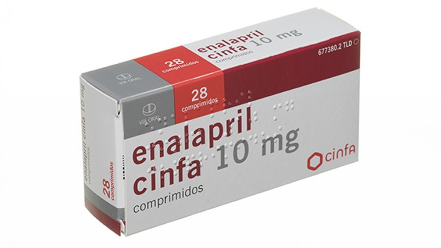 ENALAPRIL CINFA 10 mg COMPRIMIDOS , 56 comprimidos fotografía del envase.