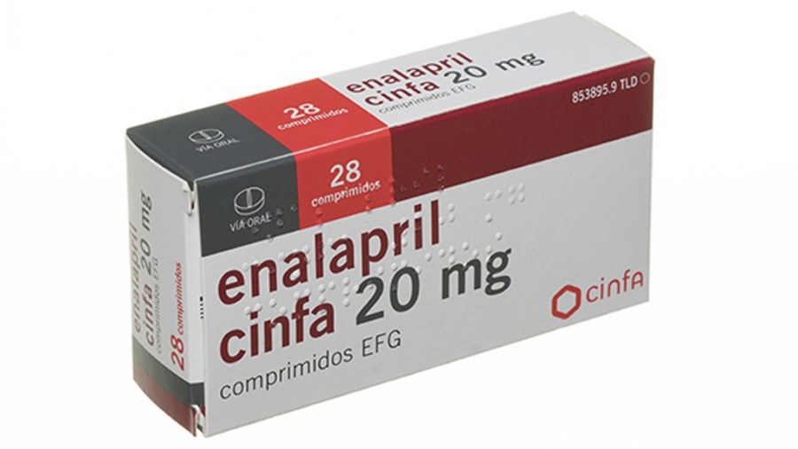 ENALAPRIL CINFA 20 mg COMPRIMIDOS EFG, 500 comprimidos fotografía del envase.