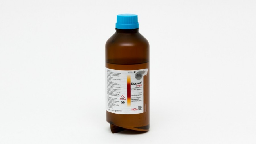EPTADONE 5 mg/ml SOLUCION ORAL, 1 frasco de 1.000 ml fotografía del envase.