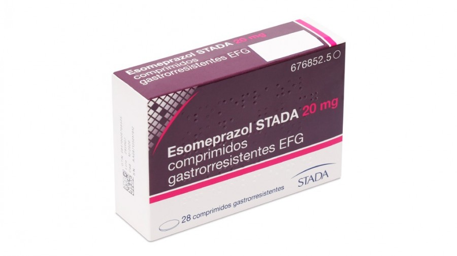 ESOMEPRAZOL STADA 20 mg COMPRIMIDOS GASTRORRESISTENTES EFG, 28 comprimidos fotografía del envase.