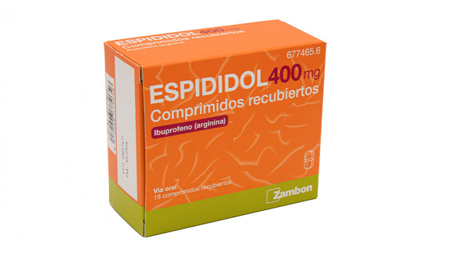 ESPIDIDOL 400 mg COMPRIMIDOS RECUBIERTOS, 18 comprimidos fotografía del envase.