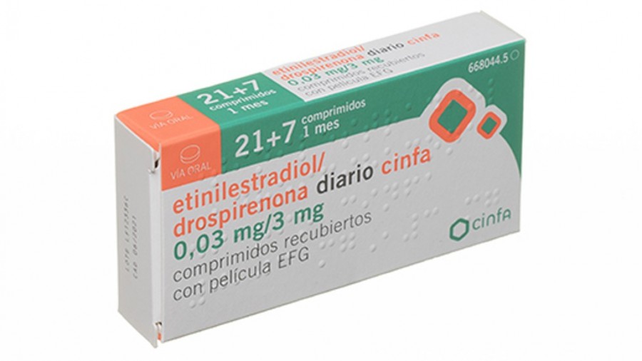 AIDRA DIARIO 3 MG/0,03 MG COMPRIMIDOS RECUBIERTOS CON PELICULA EFG, 28 comprimidos (21+7) fotografía del envase.
