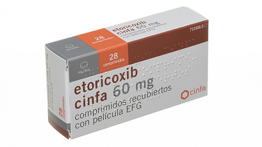 ETORICOXIB CINFA 60 MG COMPRIMIDOS RECUBIERTOS CON PELICULA EFG , 28 comprimidos fotografía del envase.