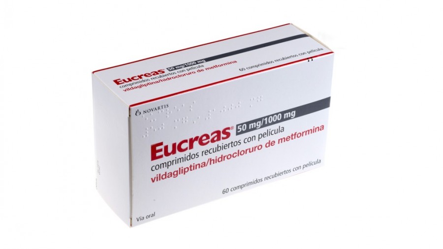 EUCREAS 50 mg/1000 mg COMPRIMIDOS RECUBIERTOS CON PELICULA, 60 comprimidos fotografía del envase.