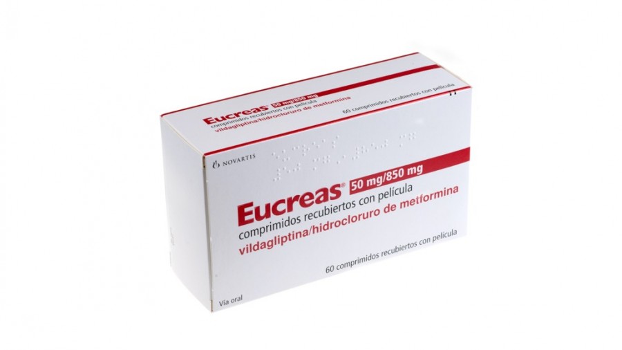 EUCREAS 50 mg/850 mg COMPRIMIDOS RECUBIERTOS CON PELICULA, 60 comprimidos fotografía del envase.