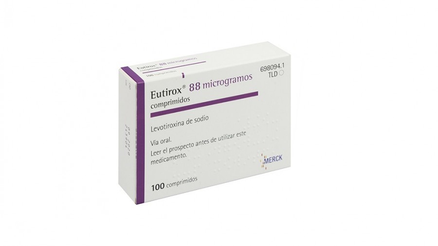 EUTIROX 88 microgramos COMPRIMIDOS , 100 comprimidos fotografía del envase.