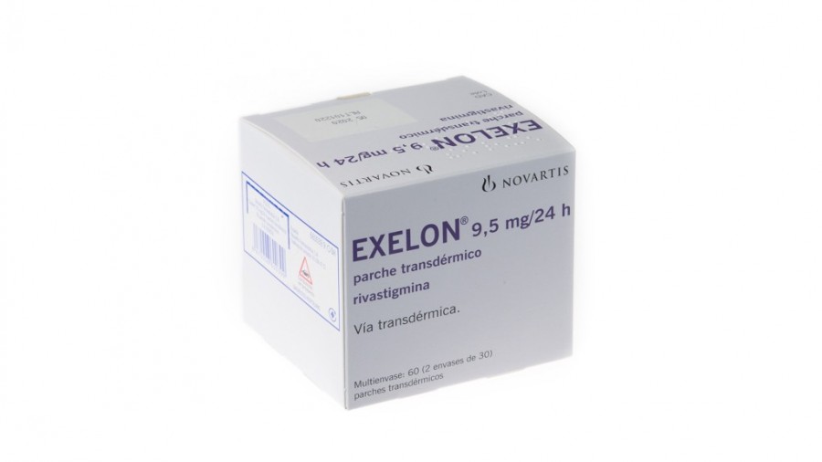 EXELON 9,5 mg/24 H PARCHE TRANSDERMICO, 60 (2 x 30) parches fotografía del envase.