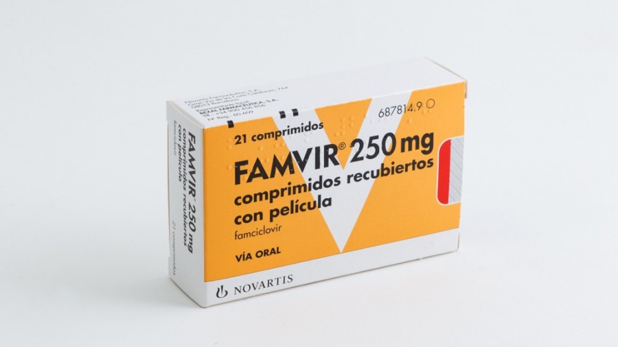 FAMVIR 250 mg COMPRIMIDOS RECUBIERTOS CON PELICULA , 21 comprimidos fotografía del envase.