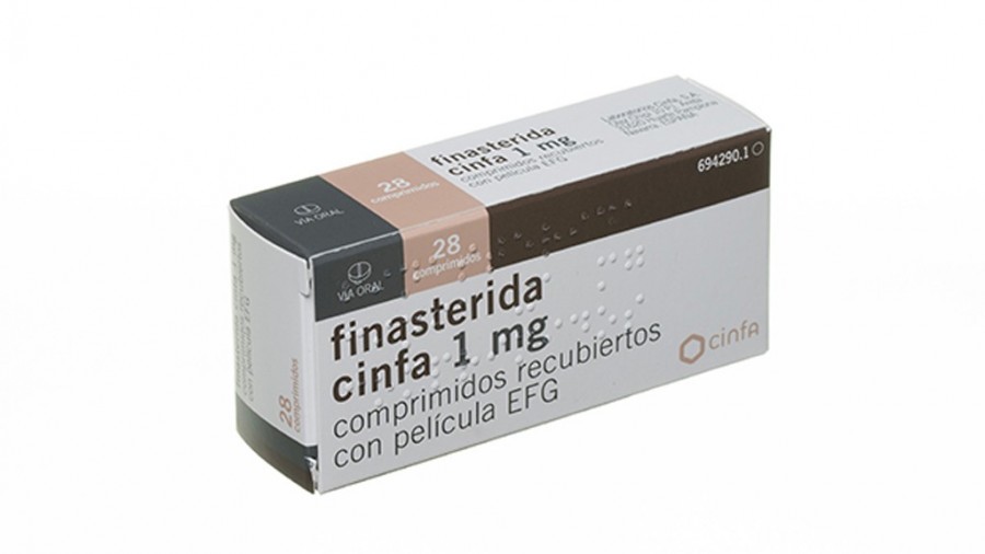 FINASTERIDA CINFA 1 MG COMPRIMIDOS RECUBIERTOS CON PELICULA EFG , 98 comprimidos fotografía del envase.
