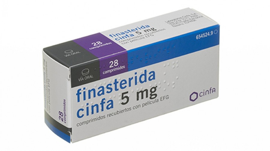 FINASTERIDA CINFA 5 mg COMPRIMIDOS RECUBIERTOS CON PELICULA EFG, 28 comprimidos fotografía del envase.
