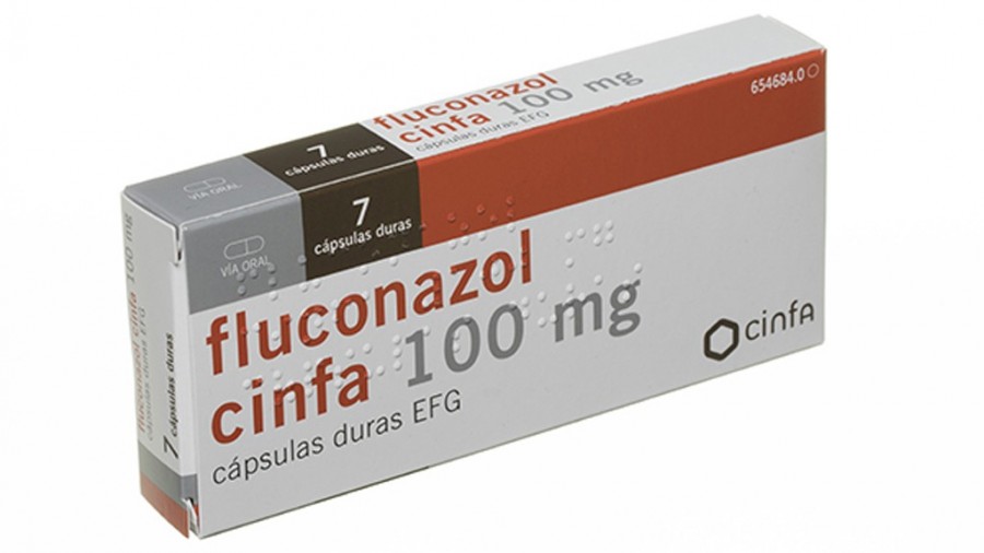 FLUCONAZOL CINFA 100 mg CAPSULAS DURAS EFG , 7 cápsulas fotografía del envase.