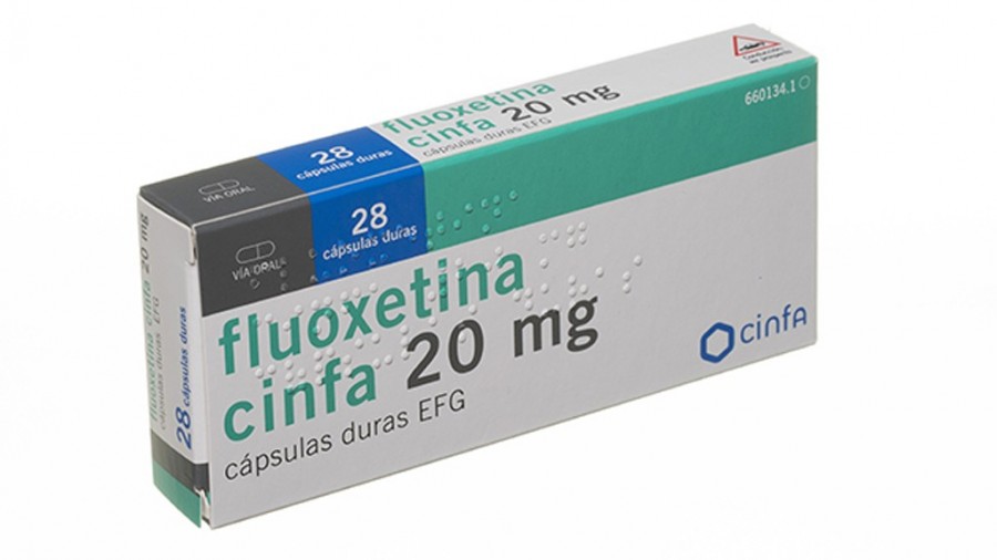 FLUOXETINA CINFA 20 mg CAPSULAS DURAS EFG , 28 cápsulas fotografía del envase.