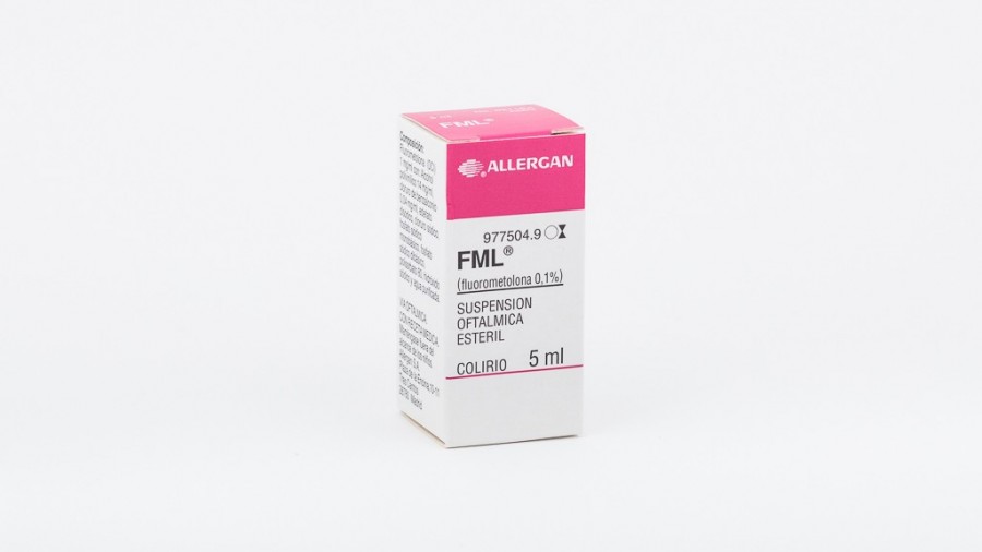 FML 1 mg/ml colirio en suspensión, 1 envase cuentagotas de 10 ml fotografía del envase.