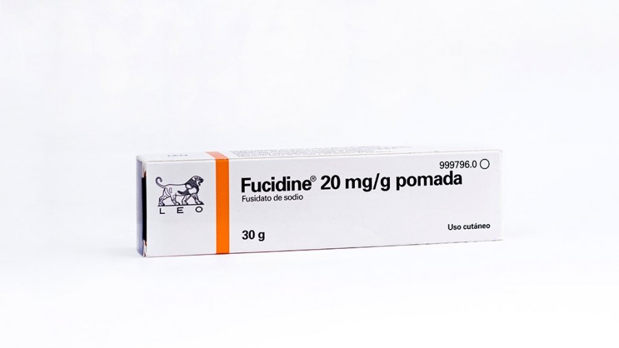 FUCIDINE 20 mg/g POMADA, 1 tubo de 30 g fotografía del envase.
