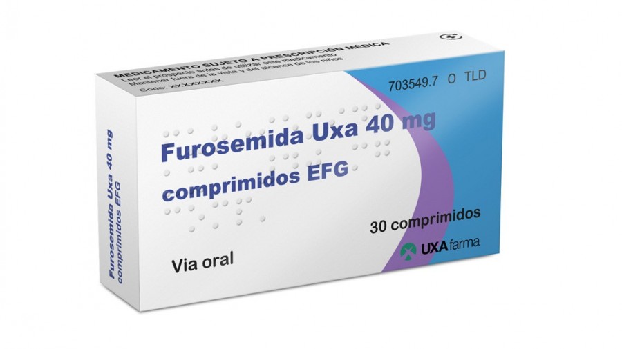 FUROSEMIDA UXA 40 MG COMPRIMIDOS EFG,10 comprimidos fotografía del envase.