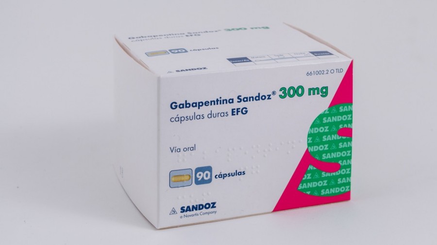 GABAPENTINA SANDOZ 300 mg CAPSULAS DURAS EFG , 90 cápsulas fotografía del envase.