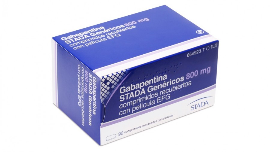 GABAPENTINA STADA 800 mg COMPRIMIDOS RECUBIERTOS CON PELICULA EFG , 90 comprimidos fotografía del envase.