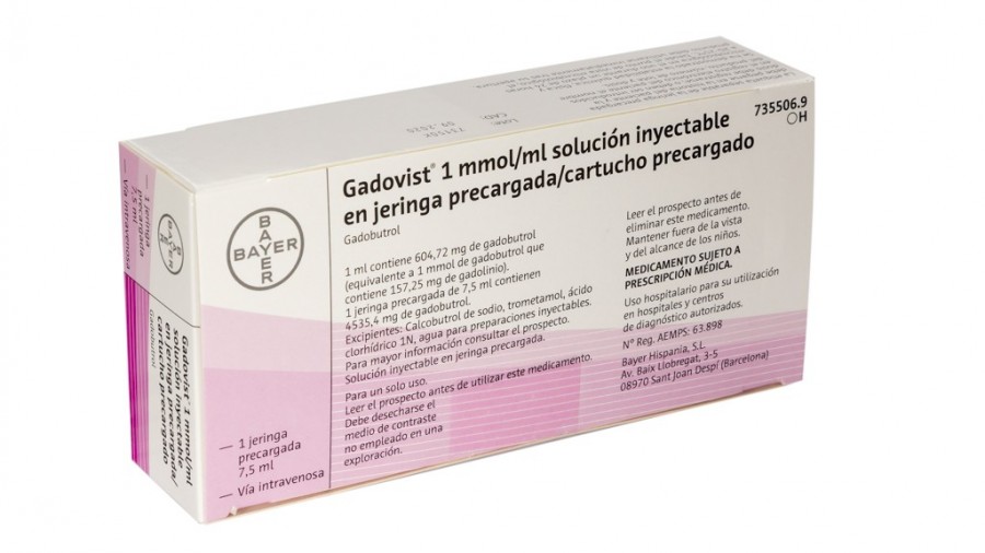 GADOVIST 1 mmol/ml SOLUCION INYECTABLE EN JERINGA PRECARGADA/ CARTUCHO PRECARGADO , 1 jeringa precargada de 5 ml fotografía del envase.