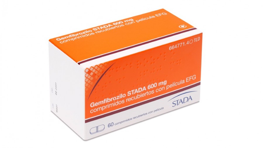 GEMFIBROZILO STADA 600 mg COMPRIMIDOS EFG, 60 comprimidos fotografía del envase.