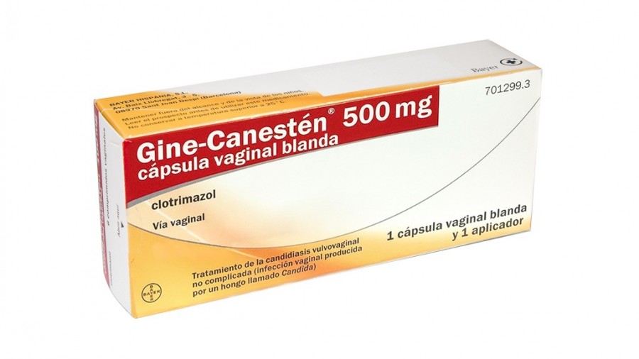 GINE-CANESTEN 500 MG CAPSULA VAGINAL BLANDA ,  1 capsula vaginal blanda + 1 aplicador fotografía del envase.