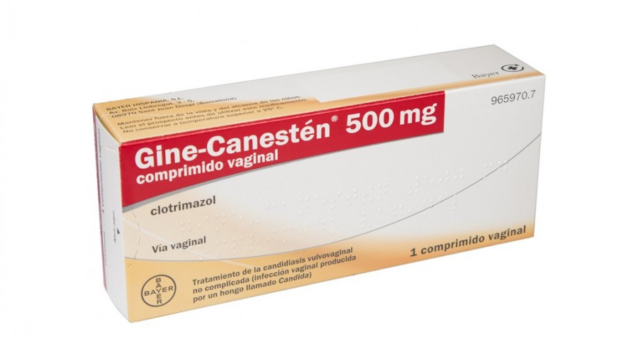 GINE-CANESTEN 500 mg COMPRIMIDO VAGINAL , 1 comprimido fotografía del envase.