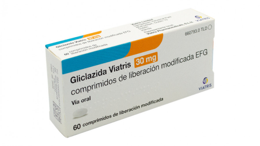 GLICLAZIDA VIATRIS 30 MG COMPRIMIDOS DE LIBERACION MODIFICADA EFG, 60 comprimidos fotografía del envase.