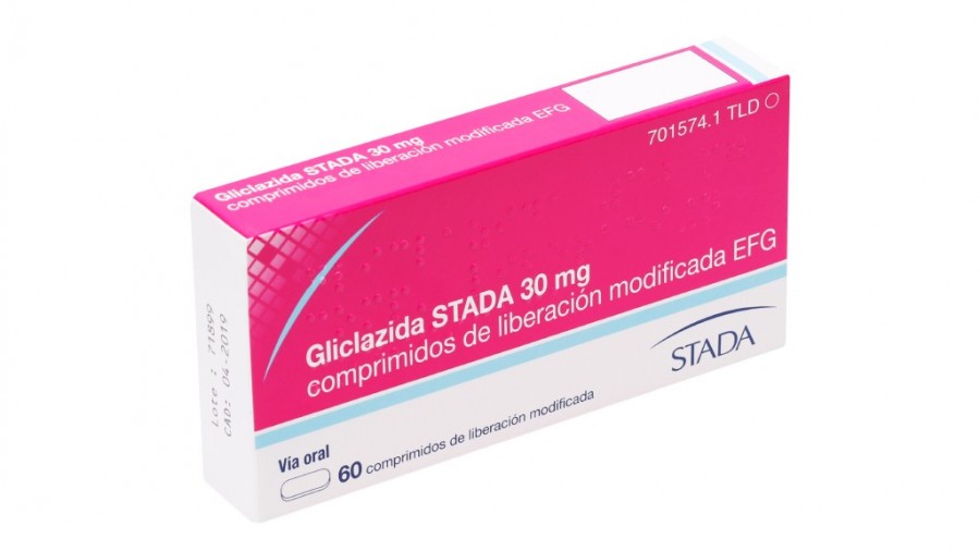GLICLAZIDA STADA 30 MG COMPRIMIDOS DE LIBERACION MODIFICADA EFG , 60 comprimidos (Blister PVC transparente/Alu) fotografía del envase.