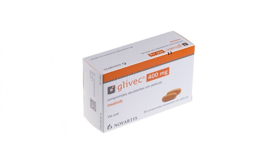 GLIVEC 400 mg COMPRIMIDOS RECUBIERTOS CON PELICULA, 30 comprimidos fotografía del envase.