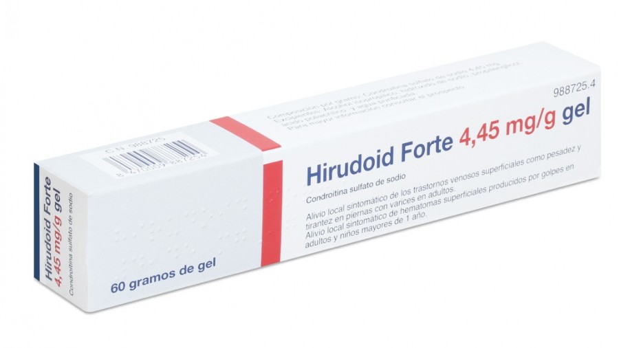 HIRUDOID FORTE 4,45 mg/g GEL, 1 tubo de 60 g fotografía del envase.