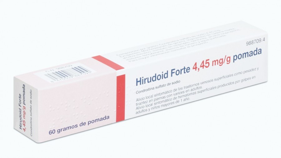 HIRUDOID FORTE 4,45 mg/g POMADA, 1 tubo de 60 g fotografía del envase.